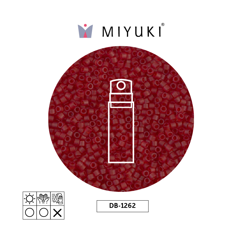 Miyuki delica 11/0 DB1262 mate transparente oscuro rojo x 10gr
