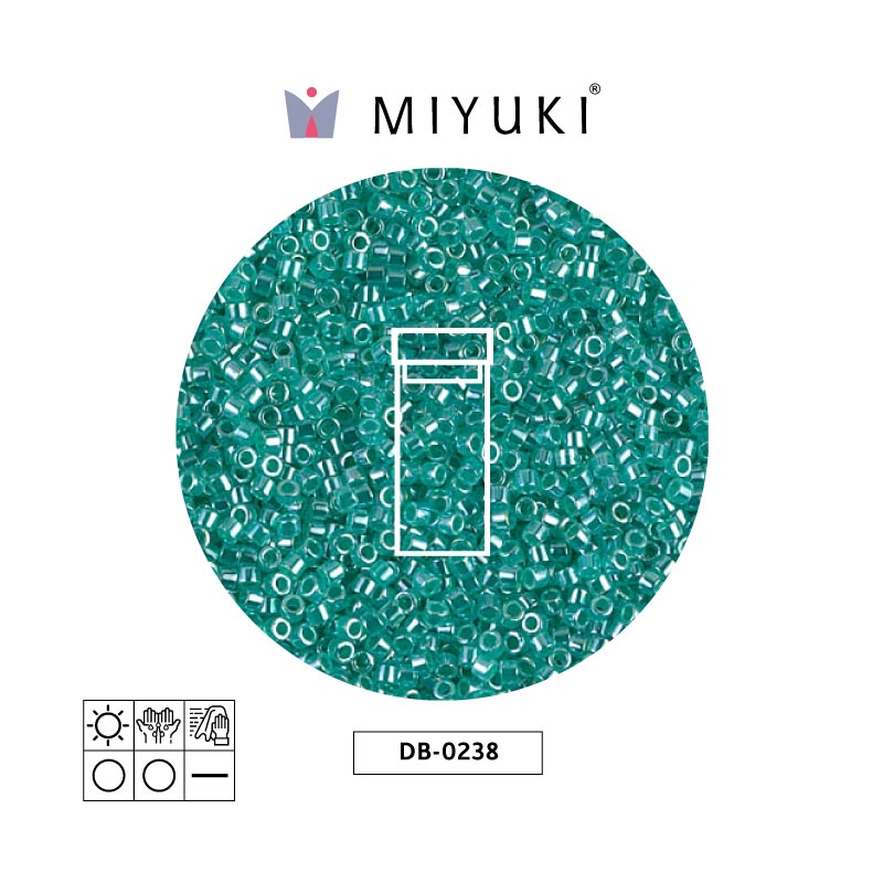 Miyuki delica 11/0 DB0238 forrado verde azul x 3g