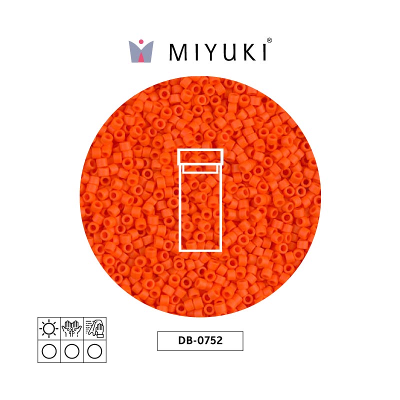 Miyuki delica 11/0 DB0752 mate opaco naranja x 3g