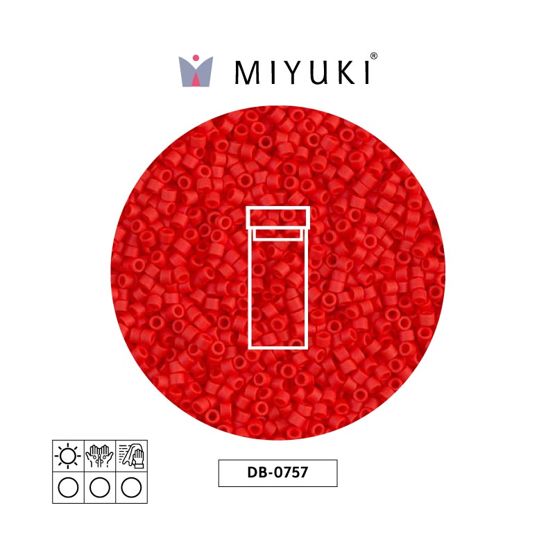 Miyuki delica 11/0 DB0757 mate opaco claro rojo x 3g