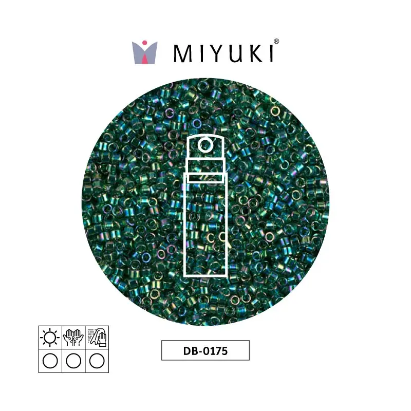 Miyuki delica 11/0 DB0175 transparente verde AB x 10g