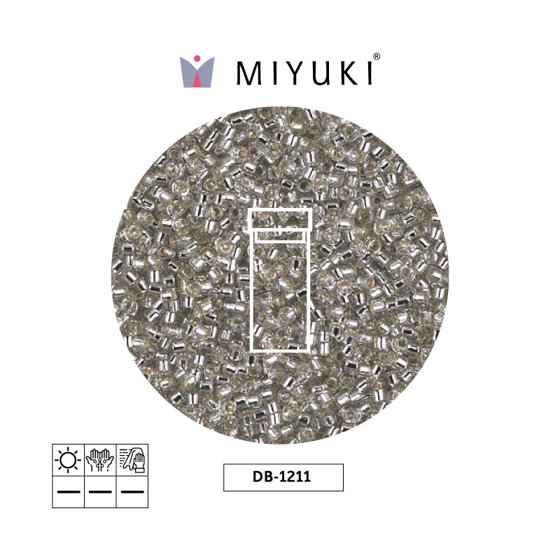 Miyuki delica 11/0 DB1211 plateado gris niebla x 3g