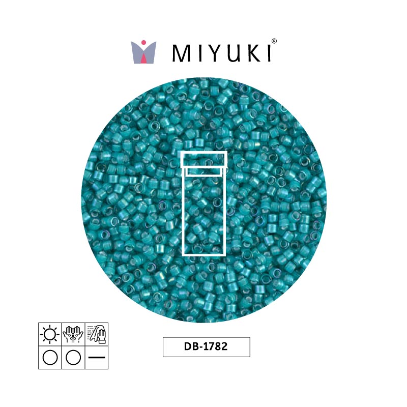 Miyuki delica 11/0 DB1782 forrado azul verdoso AB x 3g
