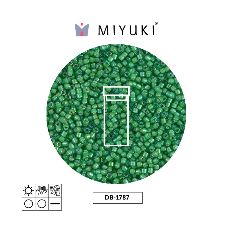 Miyuki delica 11/0 DB1787 forrado verde AB x 3g