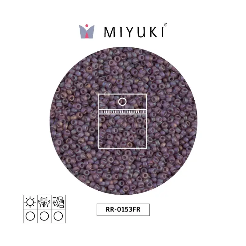 Mostacilla Miyuki rocalla 11/0 RR0153FR oscuro ahumado morado mate AB x 25g