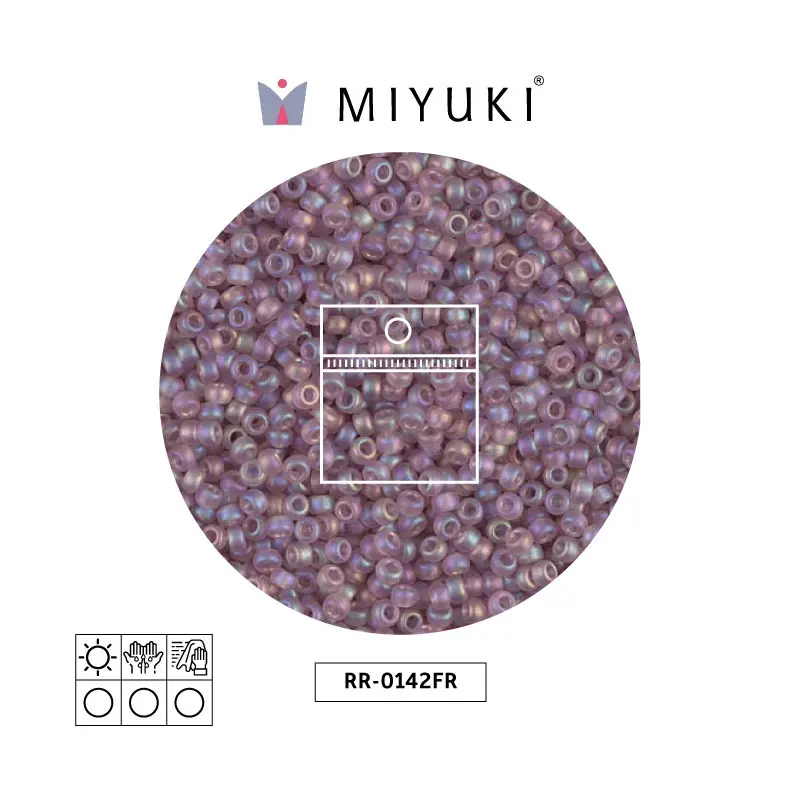 Mostacilla Miyuki rocalla 11/0 RR0142FR mate transparente ahumado morado AB x 25g