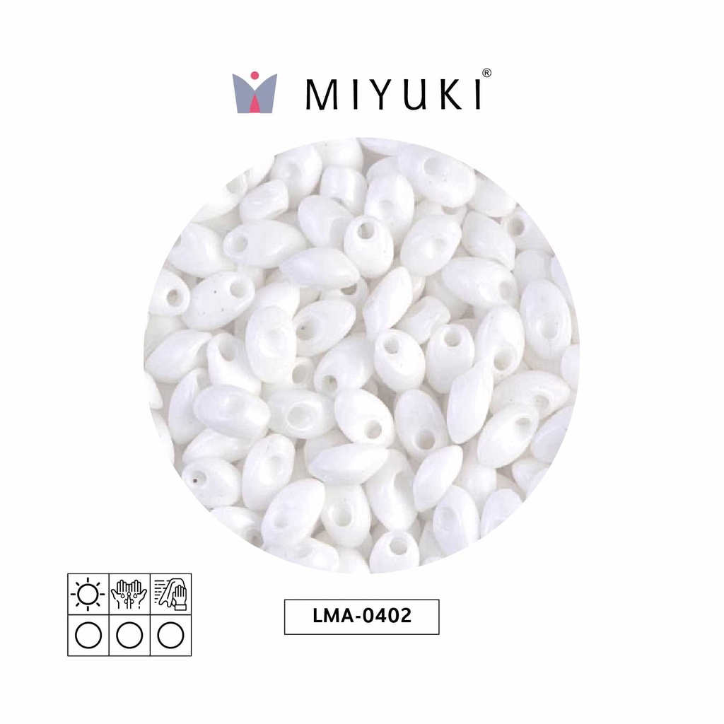 Miyuki long magatama 4x7mm LMA0402 blanco x 250g