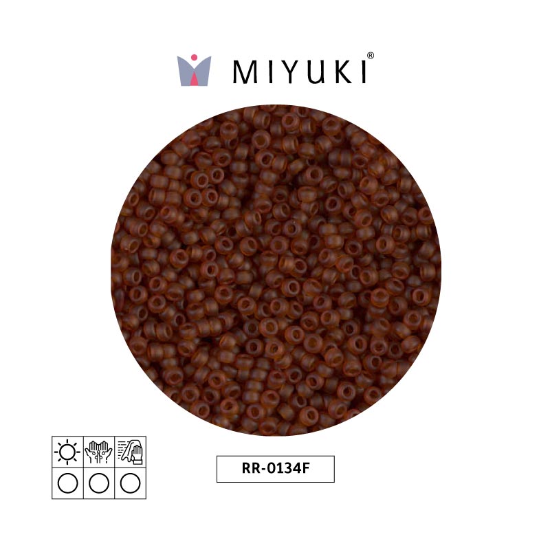Mostacilla Miyuki rocalla 11/0 RR0134F mate transparente oscuro cafe x 250g