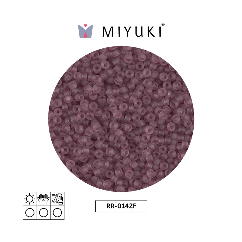 Mostacilla Miyuki rocalla 11/0 RR0142F mate transparente ahumado morado x 250g