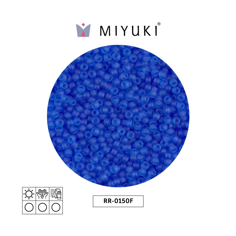 Mostacilla Miyuki rocalla 11/0 RR0150F mate transparente azul x 250g