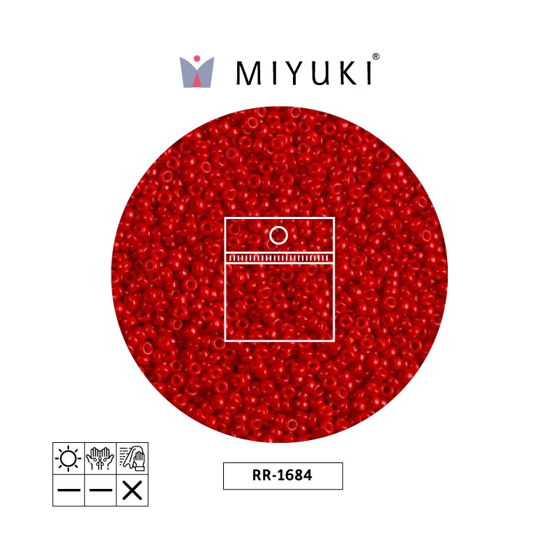 Mostacilla Miyuki rocalla 11/0 RR1684 semi-frosted opaco bright rojo x 25g