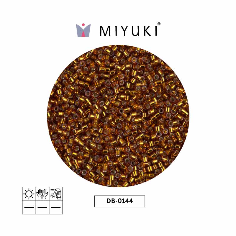 Miyuki delica 11/0 DB0144 dorado forrado amarillo x 50gr