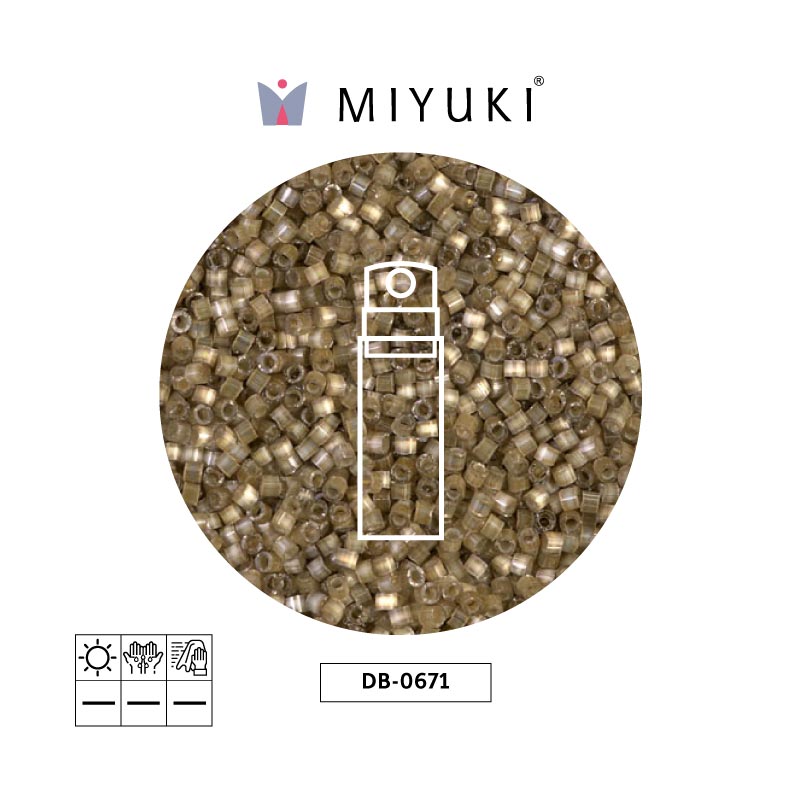 Miyuki delica 11/0 DB0671 silv forrado variegated x 10g