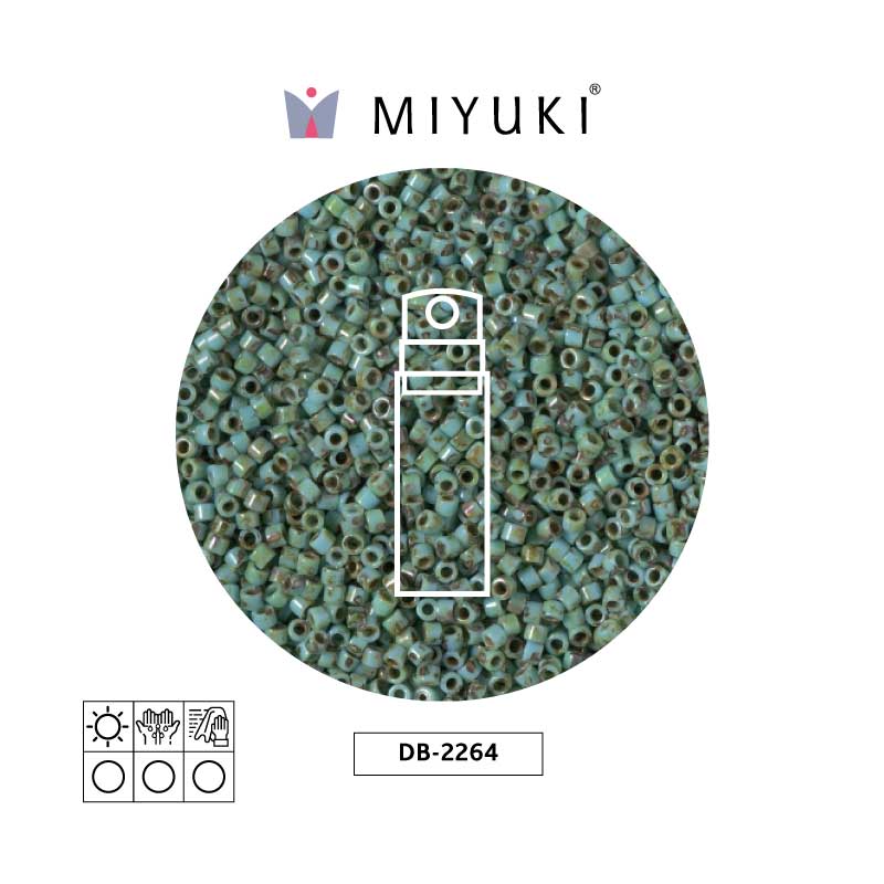 Miyuki delica 11/0 DB2264 opaq verde picasso x 10g