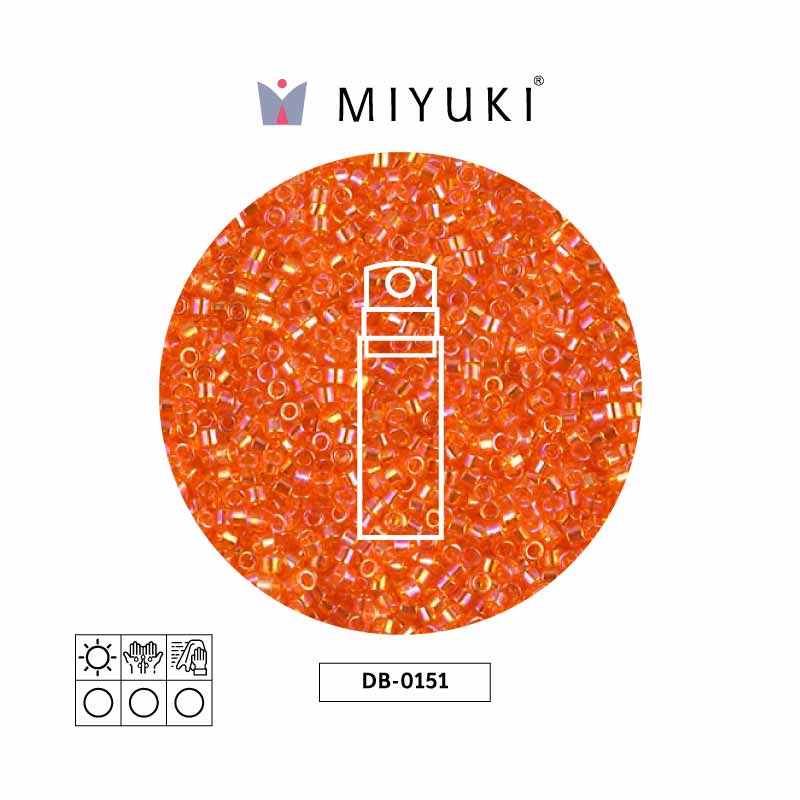 Miyuki delica 11/0 DB0151 transparente naranja AB x 10g