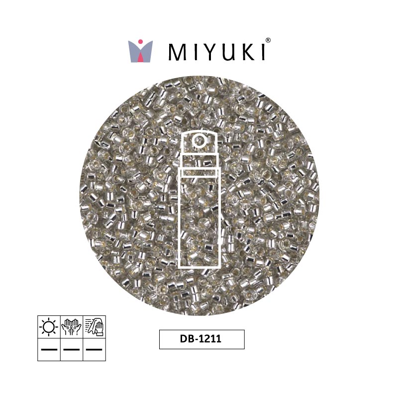 Miyuki delica 11/0 DB1211 plateado gris niebla x 10gr