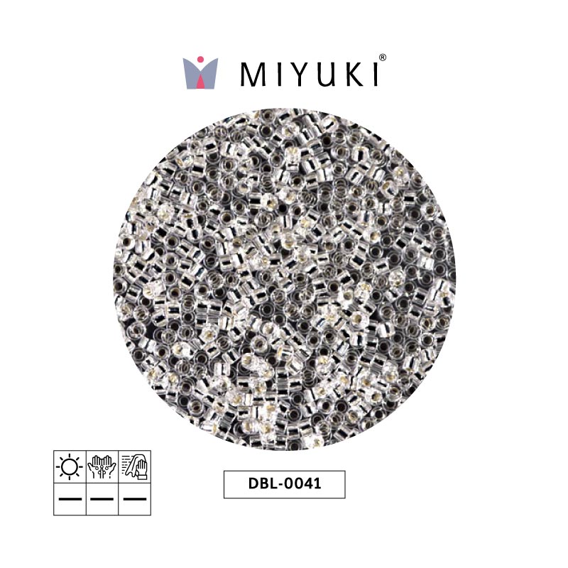Miyuki delica 8/0 DBL0041 plateado forrado cristal x 50g