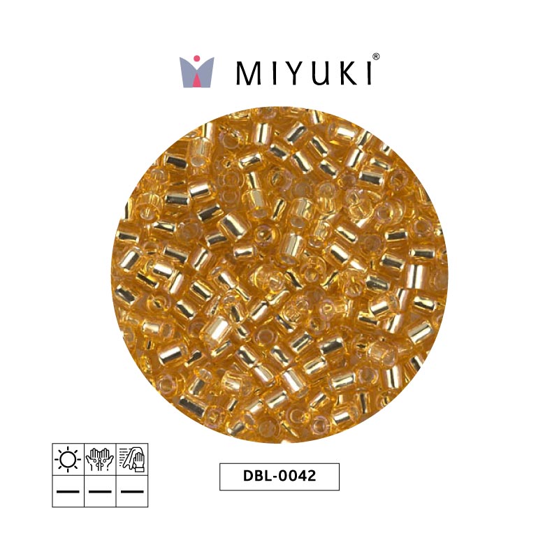 Miyuki delica 8/0 DBL0042 dorado forrado cristal x 50g