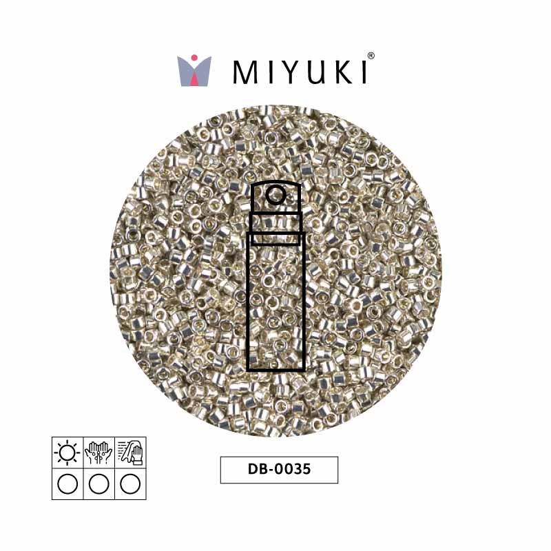 Miyuki delica 11/0 DB0035 metalizado plateado x 10gr