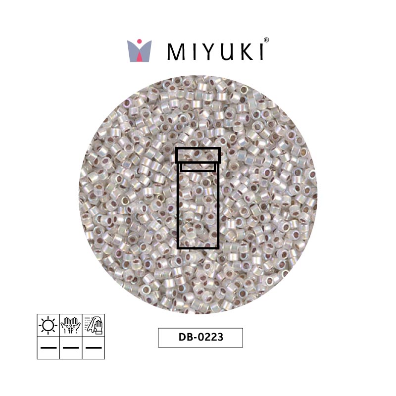 Miyuki delica 11/0 DB0223 plateado forrado opal AB x 3g