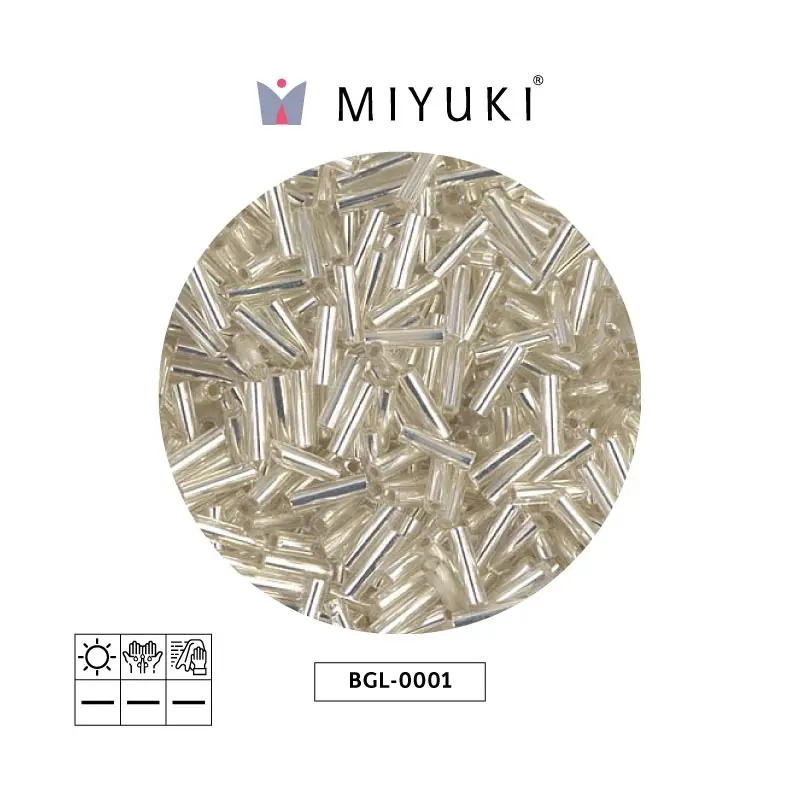 Miyuki bugle 6mm BGL0001 plateado forrado cristal x 250G