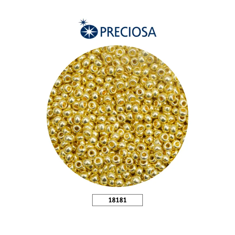 Mostacilla checa preciosa 10/0 2mm 18181 P dorado metalizado x 500 G