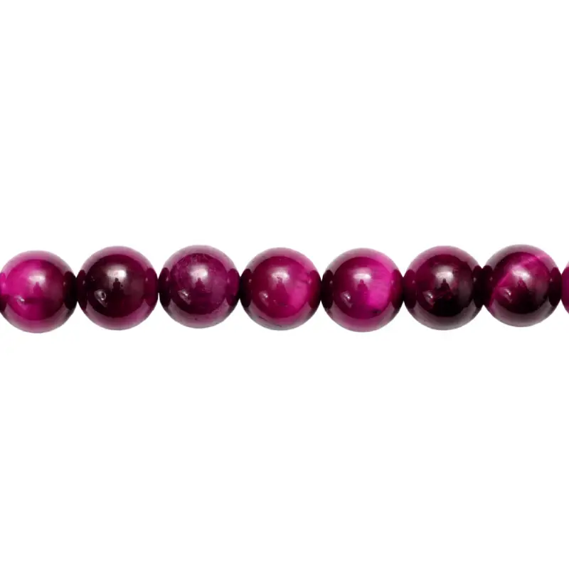 Sarta redonda 8mm ojo de tigre fuchsia x 95 unds