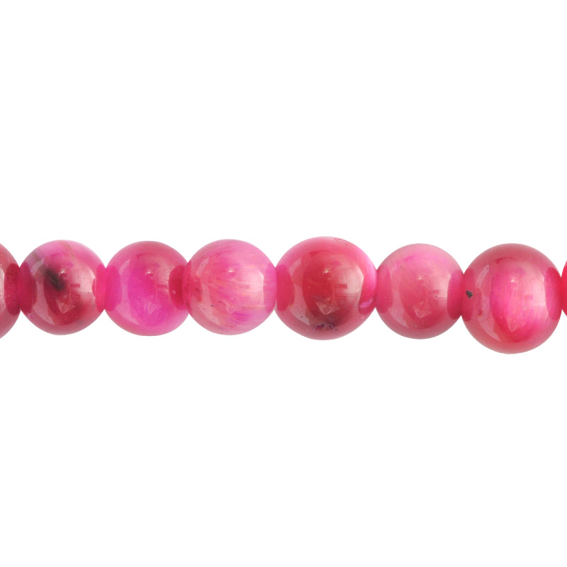 Sarta redonda 8mm ojo de tigre  fuchsia x 95 unds