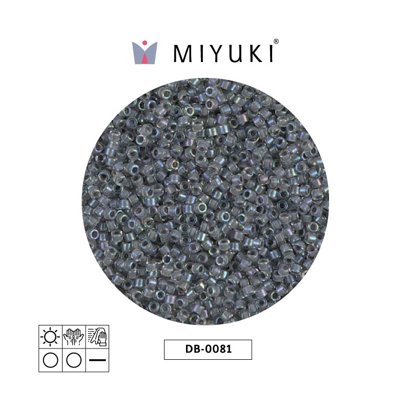 Miyuki delica 11/0 DB0081 gris forrado cristal AB x 50g