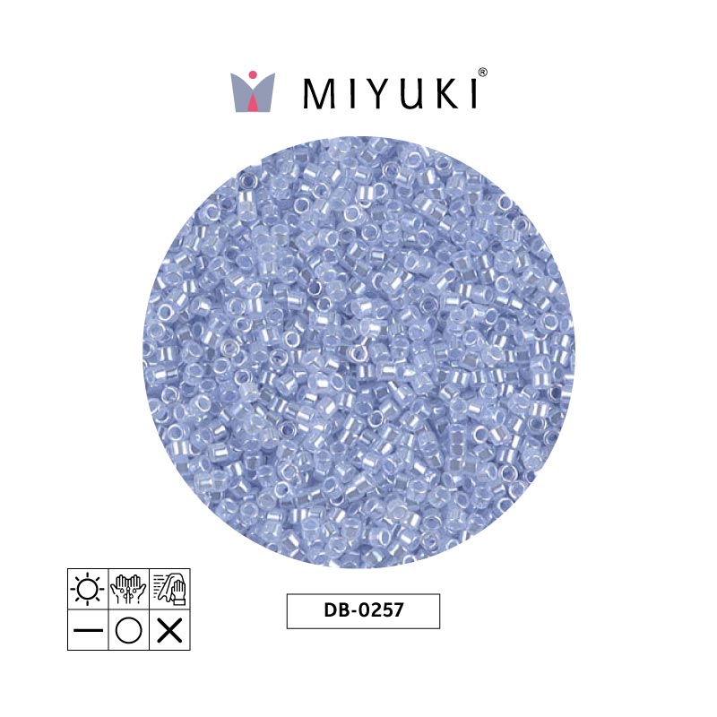 Miyuki delica 11/0 DB0257 cielo azul Ceylon perlado x 50g