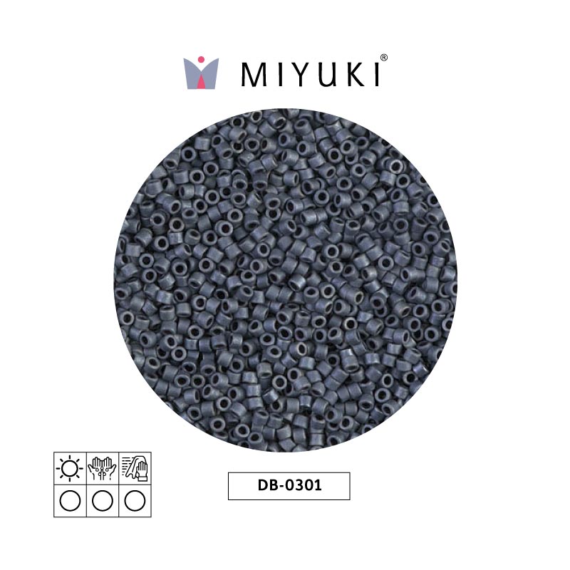 Miyuki delica 11/0 DB0301 mate gunmetal x 50g