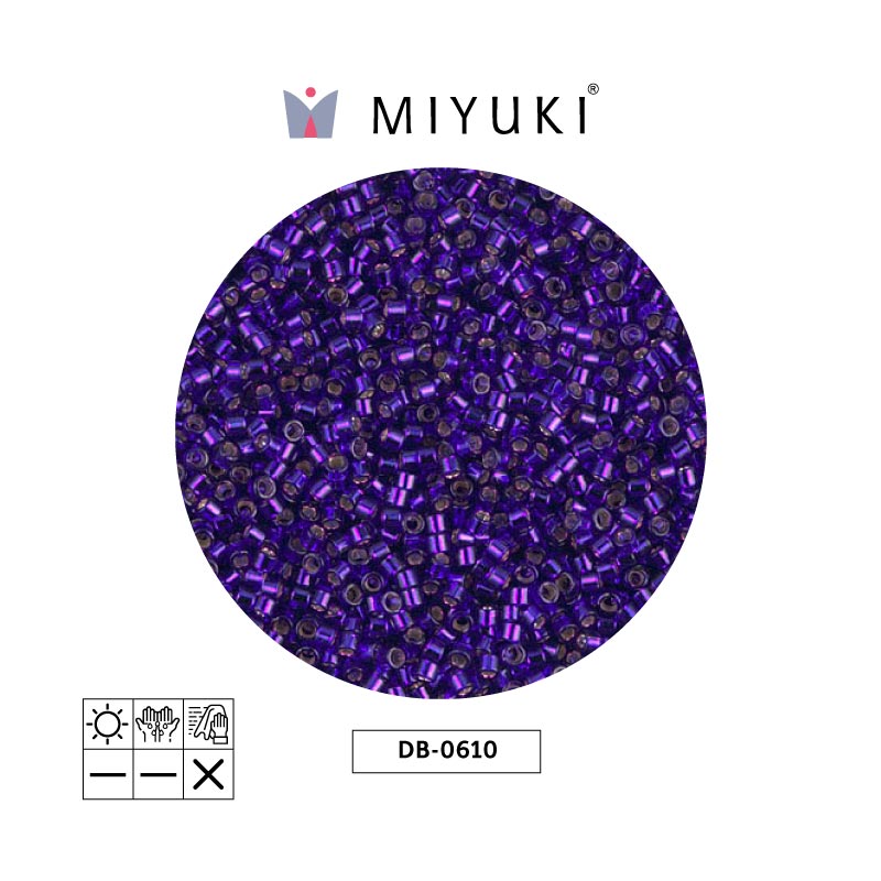 Miyuki delica 11/0 DB0610 silve forrado oscuro morado x 50g
