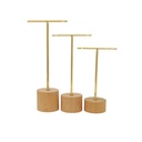 Exhibidor aretes dorado redondo x set (3 unds)