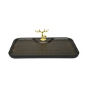 Bandeja exhibidor rectangular 29x16cm madera negra x und