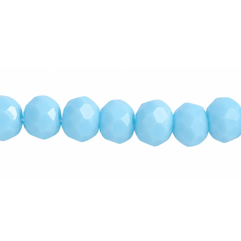 Murano rondela facetada 6mm azul turquesa 53 x aprox 80unds