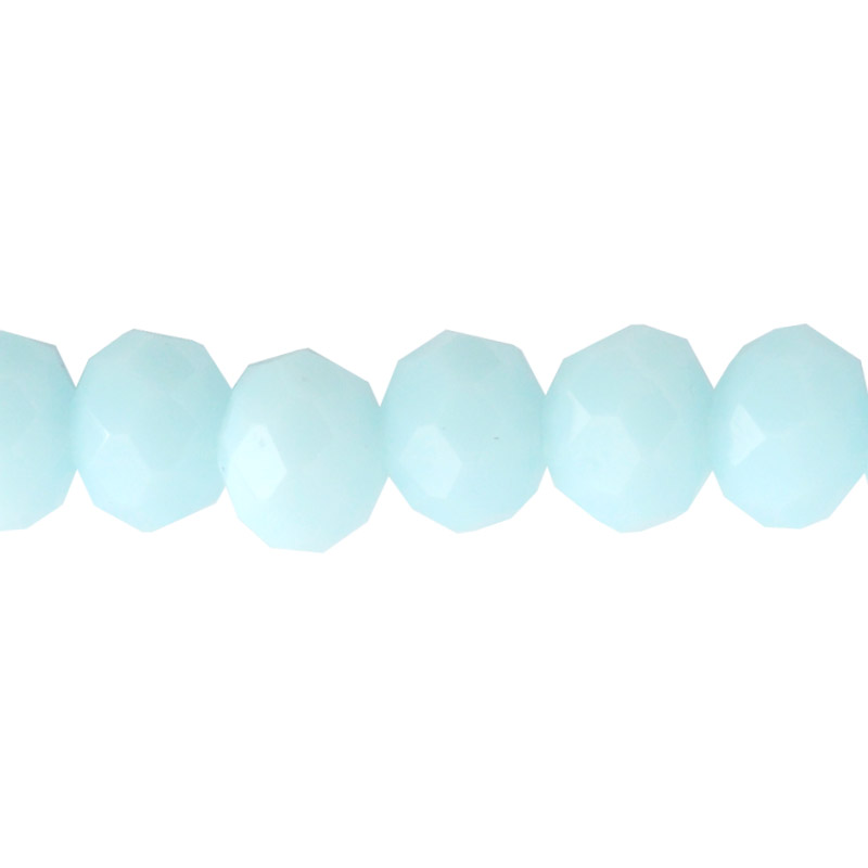 Murano rondela facetada 6mm azul turquesa 53 x aprox 95unds