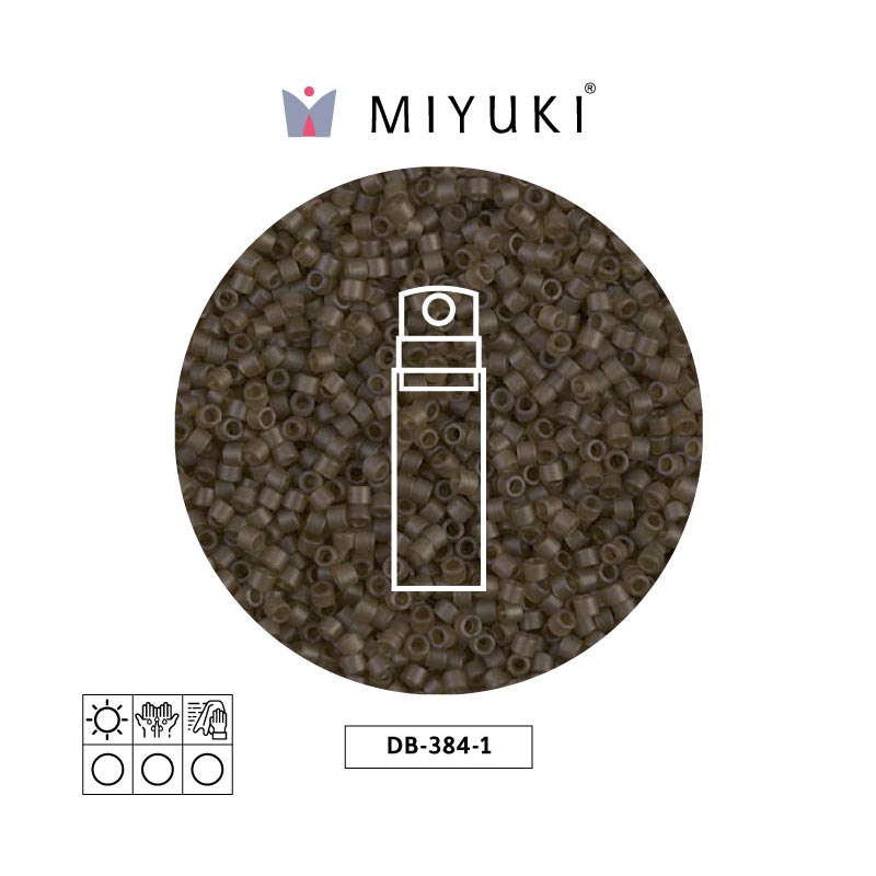 Miyuki delica 11/0 DB0384-1 transparente smoky quartz satinado x 10g