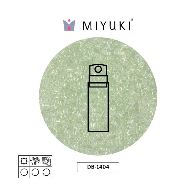 Miyuki delica 11/0 DB1404 transparente pálido verde niebla x 10g