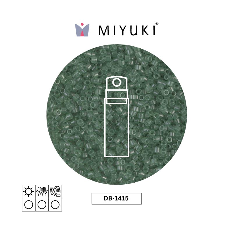 Miyuki delica 11/0 DB1415 transparente claro moss verde x 10g