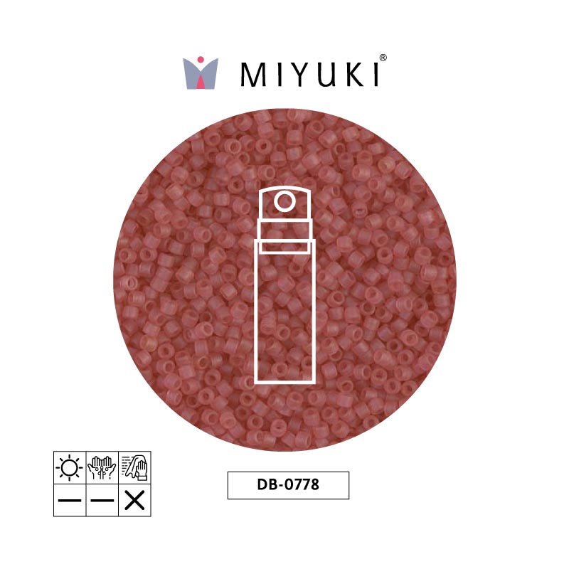Miyuki delica 11/0 DB0778 mate transparente oscuro rosa x 10g