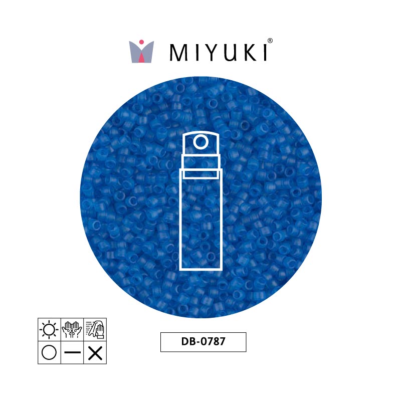 Miyuki delica 11/0 DB0787 mate transparente capri azul x 10g