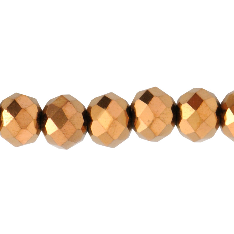 Murano rondela facetada 3mm cobre 130 x 115 unds