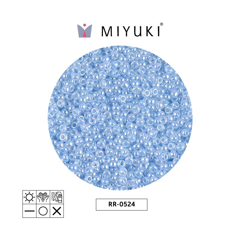 Mostacilla Miyuki rocalla 11/0 RR0524 cielo azul Ceylon perlado x 250g