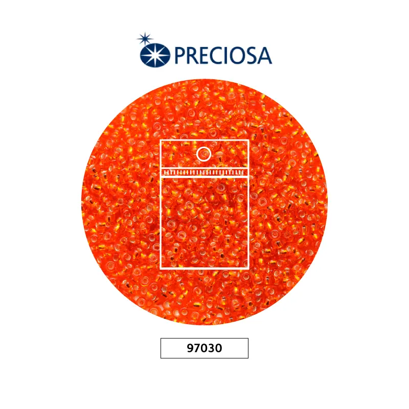 Mostacilla checa preciosa 10/0 2mm 97030 LP naranja x 50g