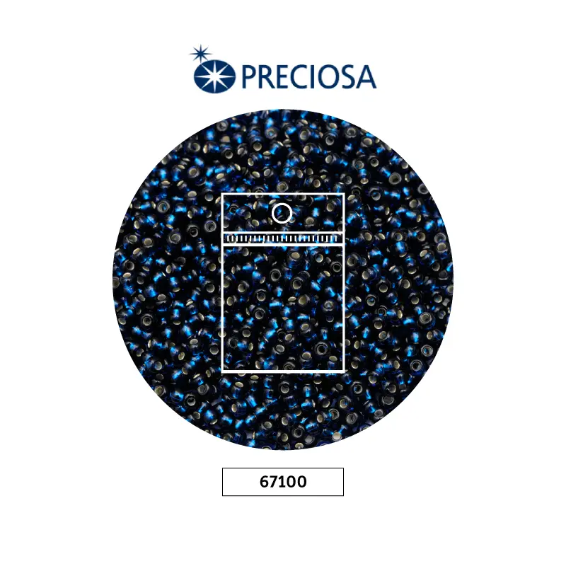 Mostacilla checa preciosa 2mm 67100 LP azul oscuro x 50g