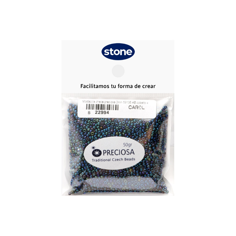 Mostacilla checa preciosa 10/0 2mm 59135 AB cobalto x 50g