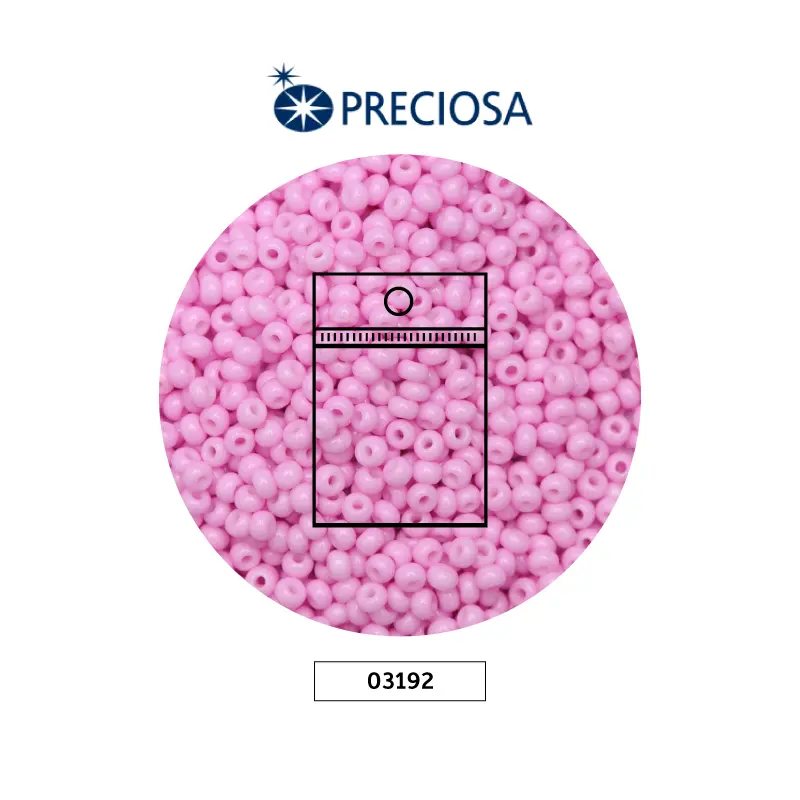 Mostacilla checa preciosa 10/0 2mm 03192 OP rosado pastel x 50g