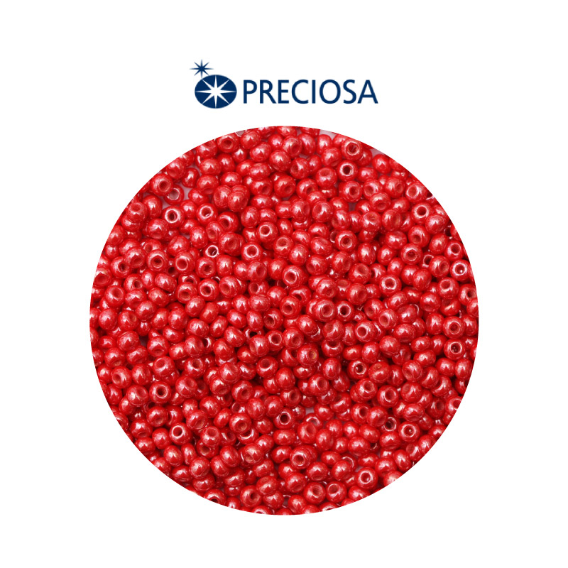Mostacilla checa preciosa 10/0 2mm 98190 rojo perlado x 500g
