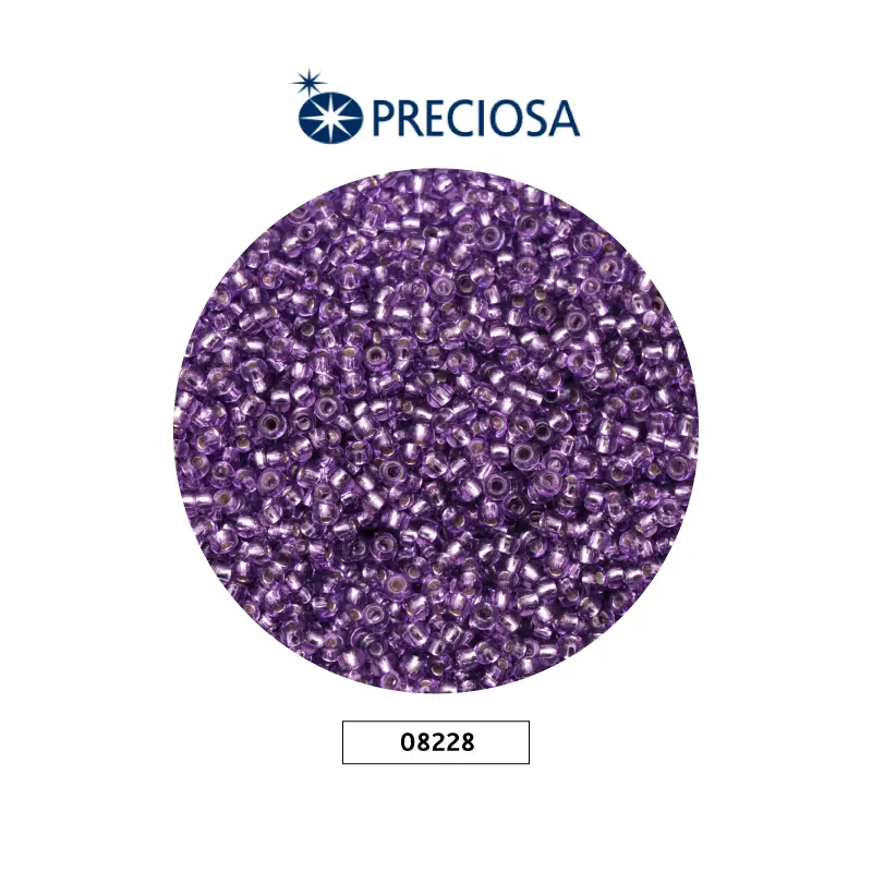 Mostacilla checa preciosa 10/0 2mm 08228 morado brillante x 500g