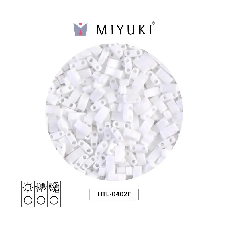 Miyuki half tila 5x2.3x1.9mm HTL0402F mate blanco x 50g